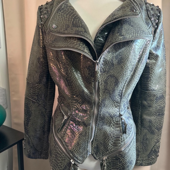 Fashion SX Rivet Faux Leather Jacket Zipper Moto Biker - Picture 14 of 14